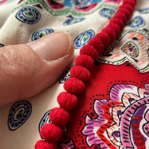 Peter Alexander Cream, Red & Blue Patterned Satin Robe - Picture 10 of 10